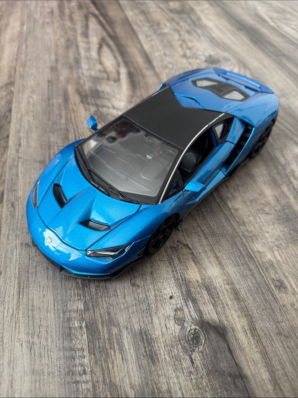 Die-Cast Blue Sports Car Toy with Black Roof - Kids Vehicles
